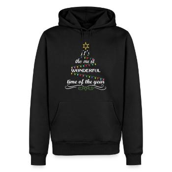 Its The Most Wonderful Time Of The Year, Xmas - Männer Premium Bio Hoodie - Schwarz - Vorne - Nico (187cm)