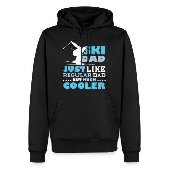 Ski Dad, Skifahren, Winterurlaub, Papa, schnee - Männer Premium Bio Hoodie - Schwarz - Vorne - Nico (187cm)