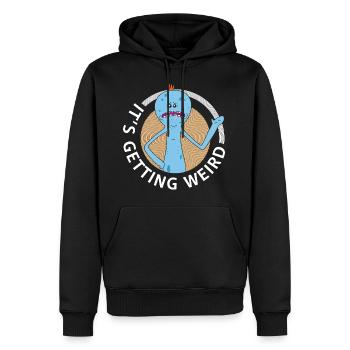 Rick et Morty Mr Meeseeks It's Getting Weird - Sweat à capuche Premium bio Homme - noir - Devant - Nico (187cm)