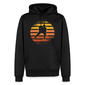 Ice Hockey Retro, Eishockey Retro, Hockey Fan - Männer Premium Bio Hoodie - Schwarz - Vorne - Nico (187cm)