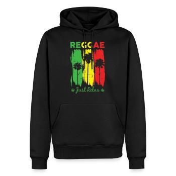 Reggae Just Relax, Jamaika, Arfrika, Rasta - Männer Premium Bio Hoodie - Schwarz - Vorne - Nico (187cm)
