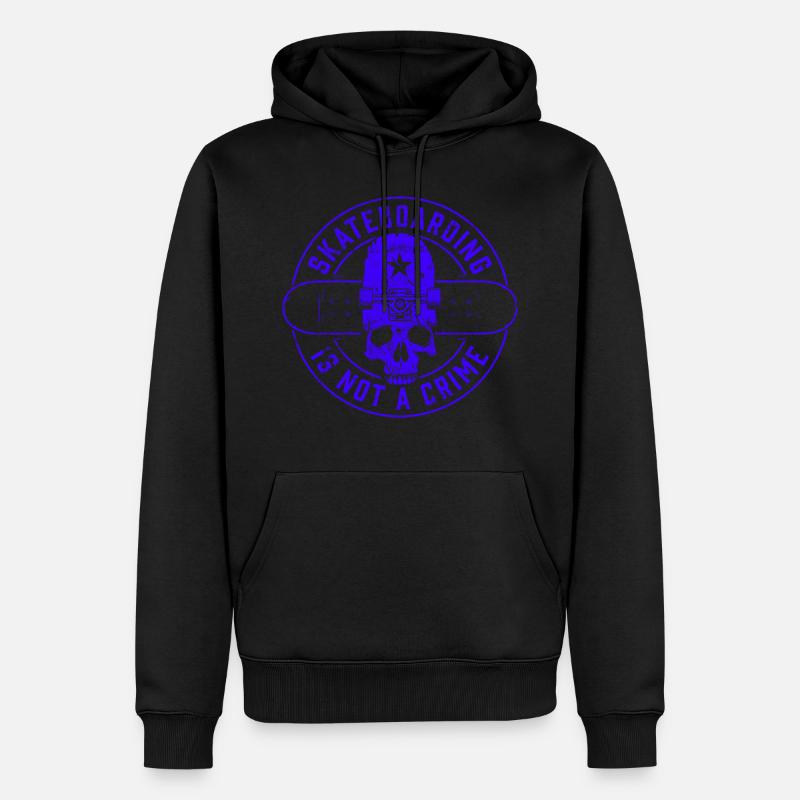 Skateboard Spruch Crime - Männer Premium Bio Hoodie - Schwarz
