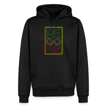 Reggae Retro, Ragga, Jamaika, Rasta - Männer Premium Bio Hoodie - Schwarz - Vorne - Nico (187cm)