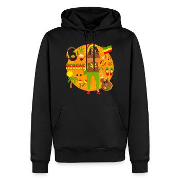 Reggae, Circle of Reggae Life, Jamaïque, Marley - Sweat à capuche Premium bio Homme - noir - Devant - Nico (187cm)