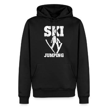 Saut à ski, saut à ski, sauteurs à ski - Sweat à capuche Premium bio Homme - noir - Devant - Nico (187cm)