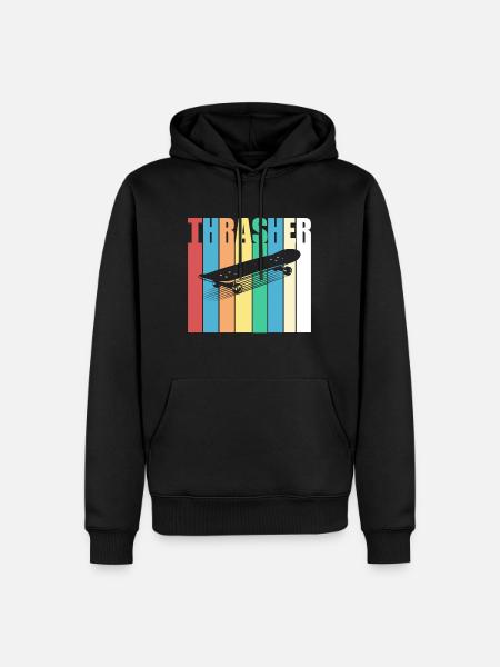 Trasher, planche à roulettes, planche à roulettes, patineur - Sweat à capuche Premium bio Homme - noir