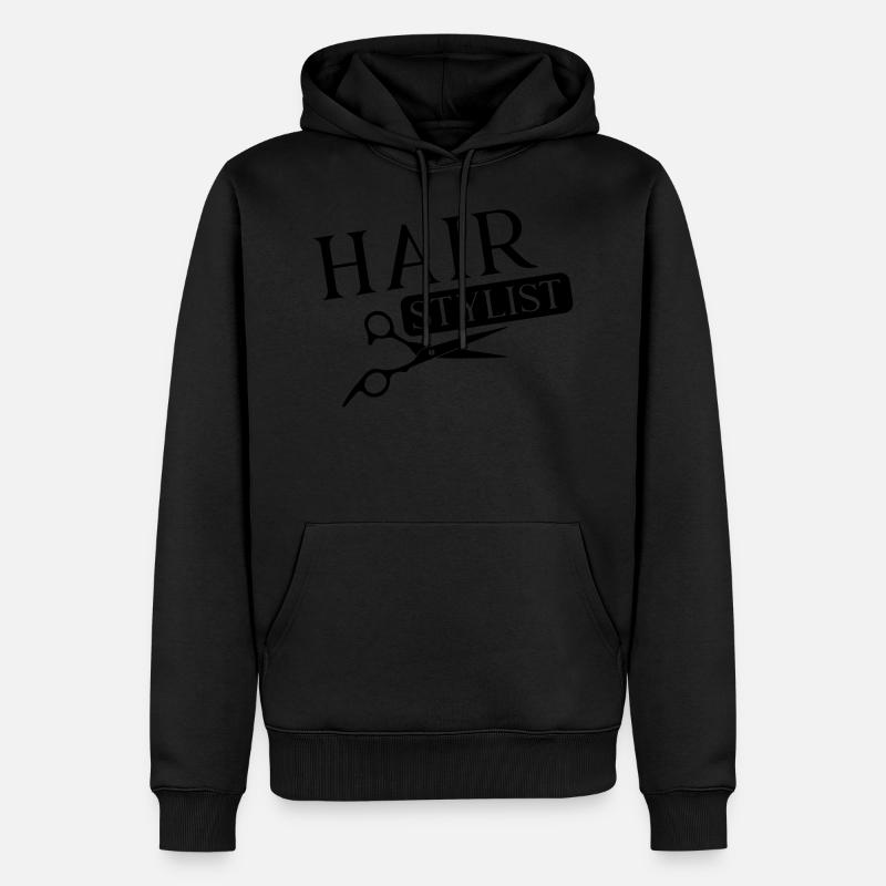 Ciseaux de coiffeur - Sweat à capuche Premium bio Homme - noir