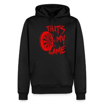 Darts Game Dart Dartpfeil - Männer Premium Bio Hoodie - Schwarz - Vorne - Nico (187cm)