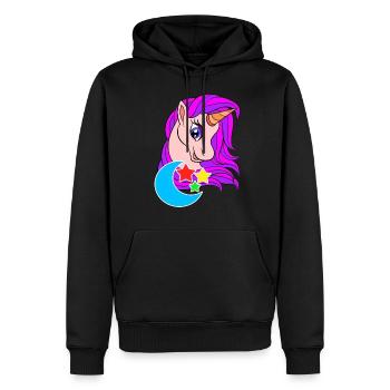 beautiful unicorn, Einhorn, Unicorn, Einhörner - Männer Premium Bio Hoodie - Schwarz - Vorne - Nico (187cm)