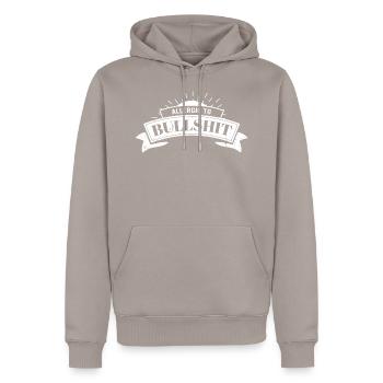 Allergique aux conneries - Sweat à capuche Premium bio Homme - taupe - Devant - Nico (187cm)