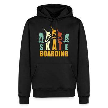 Skateboarding, Skater, Skateboarder - Sweat à capuche Premium bio Homme - noir - Devant - Nico (187cm)