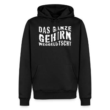 The whole brain sucked away - Men’s Premium Organic Hoodie - black - Front - Nico (187cm)