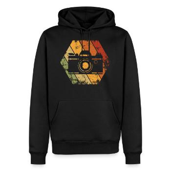 Retro Fotografie Fotograf Vintage Logo Kamera - Männer Premium Bio Hoodie - Schwarz - Vorne - Nico (187cm)