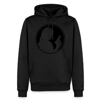 Cercle de silhouette pistolet femme - Sweat à capuche Premium bio Homme - noir - Devant - Nico (187cm)