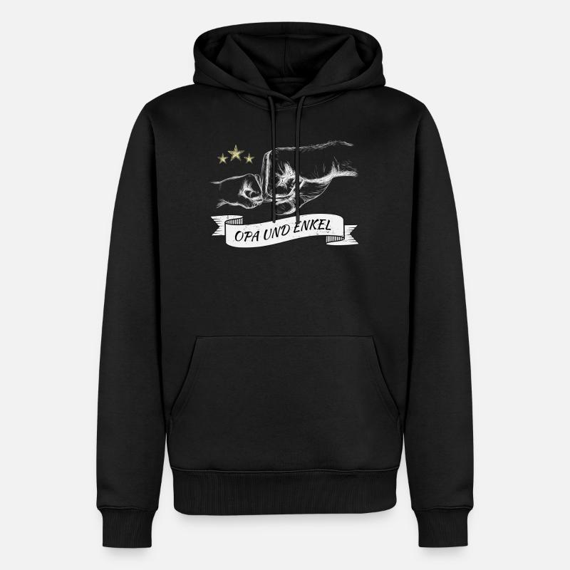 Opa und Enkel Geschenk - Männer Premium Bio Hoodie - Schwarz
