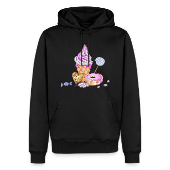 Crème glacée sundae bonbons confiserie sucre - Sweat à capuche Premium bio Homme - noir - Devant - Nico (187cm)