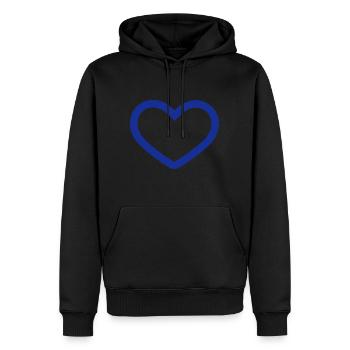 Herz Symbol Blau - Männer Premium Bio Hoodie - Schwarz - Vorne - Nico (187cm)