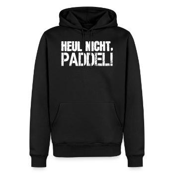 Pas de pagaie - Drôle de caniche motif - Sweat à capuche Premium bio Homme - noir - Devant - Nico (187cm)