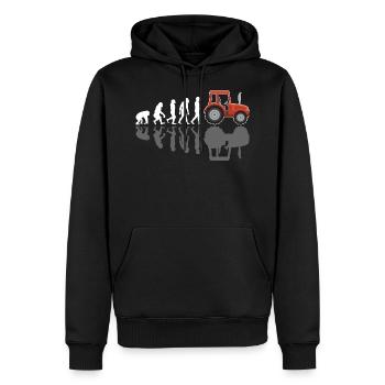 Traktor Evolution Bauer Bauern Landwirt - Männer Premium Bio Hoodie - Schwarz - Vorne - Nico (187cm)