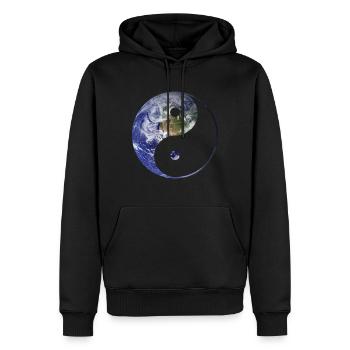 yin and yang earth - Männer Premium Bio Hoodie - Schwarz - Vorne - Nico (187cm)