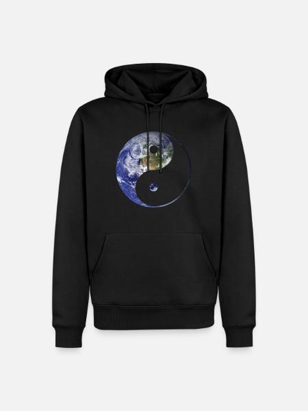 yin and yang earth - Men’s Premium Organic Hoodie - black