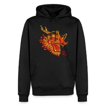 chinesischer Drache - Männer Premium Bio Hoodie - Schwarz - Vorne - Nico (187cm)