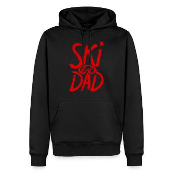 Ski Papa Vatertag Skiing Spruch - Männer Premium Bio Hoodie - Schwarz - Vorne - Nico (187cm)