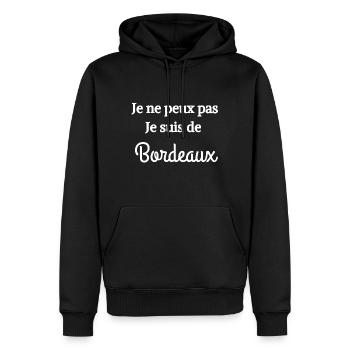 Je ne peux pas je suis de Bordeaux - Sweat à capuche Premium bio Homme - noir - Devant - Nico (187cm)