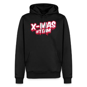 xmas team weihnachten - Männer Premium Bio Hoodie - Schwarz - Vorne - Nico (187cm)