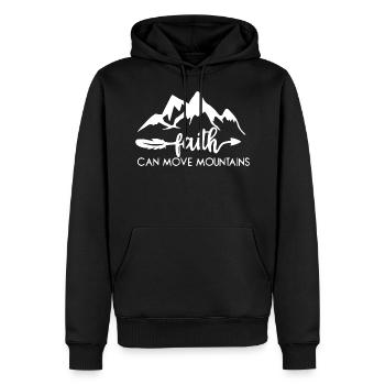 Glaube kann Berge versetzen Faith Geschenk Tee - Männer Premium Bio Hoodie - Schwarz - Vorne - Nico (187cm)