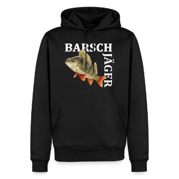 Barsch Jäger - Barschangeln Flussbarsch - Männer Premium Bio Hoodie - Schwarz - Vorne - Nico (187cm)