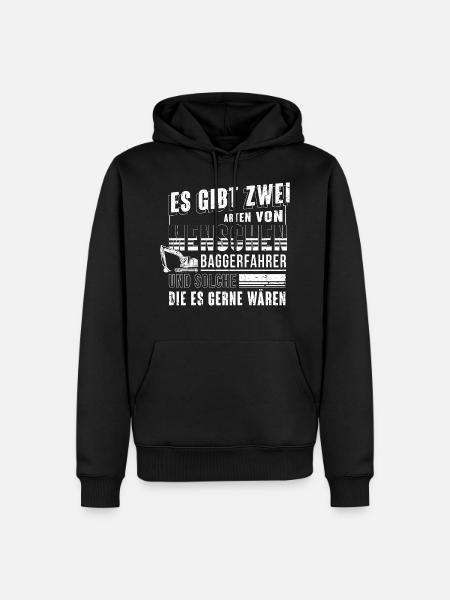 Baggerfahrer Bagger Baumaschinenführer Geschenk - Männer Premium Bio Hoodie - Schwarz