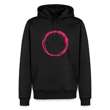 Kreis Rosa - Männer Premium Bio Hoodie - Schwarz - Vorne - Nico (187cm)