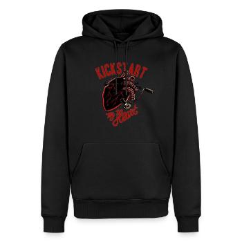 kickstart mon cœur - Sweat à capuche Premium bio Homme - noir - Devant - Nico (187cm)