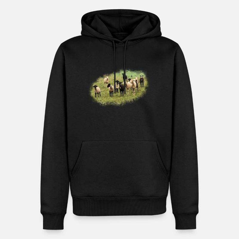 Schafe - Männer Premium Bio Hoodie - Schwarz