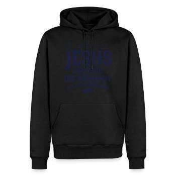 Jesus Christus Wahrheit Rettung - Männer Premium Bio Hoodie - Schwarz - Vorne - Nico (187cm)