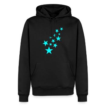 Icône de motif étoile astérisque - Sweat à capuche Premium bio Homme - noir - Devant - Nico (187cm)