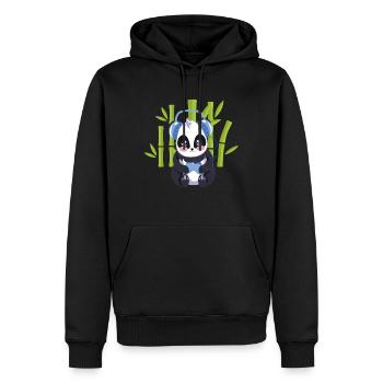 Gaming Panda Computer Console cadeau de jeu vidéo - Sweat à capuche Premium bio Homme - noir - Devant - Nico (187cm)