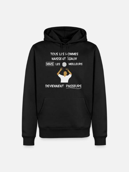 volleyball - Humour - Sweat à capuche Premium bio Homme - noir
