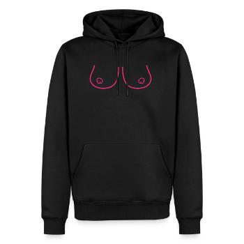 Seins Sexy - seins sexy - Sweat à capuche Premium bio Homme - noir - Devant - Nico (187cm)