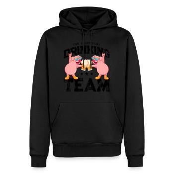 schwein bier drinking team - Männer Premium Bio Hoodie - Schwarz - Vorne - Nico (187cm)