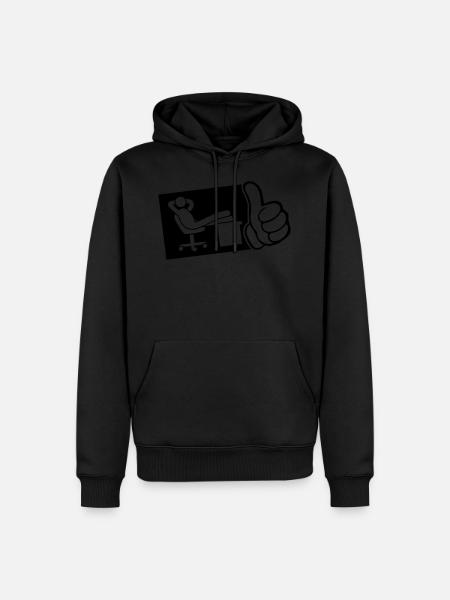 work office chill thumb - Men’s Premium Organic Hoodie - black