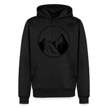 berge symbol kreis natur mountains - Männer Premium Bio Hoodie - Schwarz - Vorne - Nico (187cm)