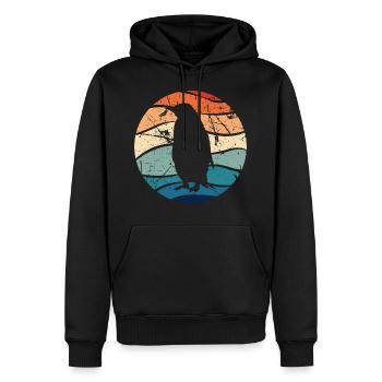 Pinguin Pinguine Tier Eis Vogel Retro Geschenk - Männer Premium Bio Hoodie - Schwarz - Vorne - Nico (187cm)