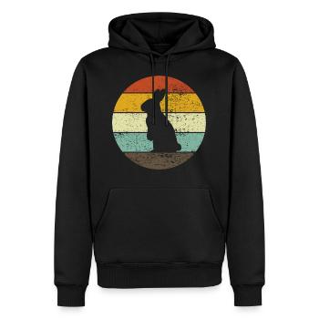 Rabbit Easter Retro Gift - Men’s Premium Organic Hoodie - black - Front - Nico (187cm)