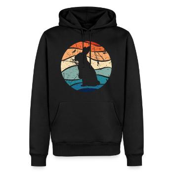 Rabbit Easter Retro Gift - Men’s Premium Organic Hoodie - black - Front - Nico (187cm)