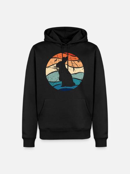 Rabbit Easter Retro Gift - Men’s Premium Organic Hoodie - black