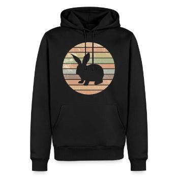 Rabbit Easter Retro Gift - Men’s Premium Organic Hoodie - black - Front - Nico (187cm)