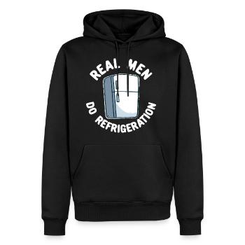 Cadeau drôle de mécanicien en réfrigération ingénieur en réfrigération - Sweat à capuche Premium bio Homme - noir - Devant - Nico (187cm)