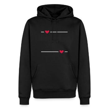 Linie Herz Strich Ornament - Männer Premium Bio Hoodie - Schwarz - Vorne - Nico (187cm)
